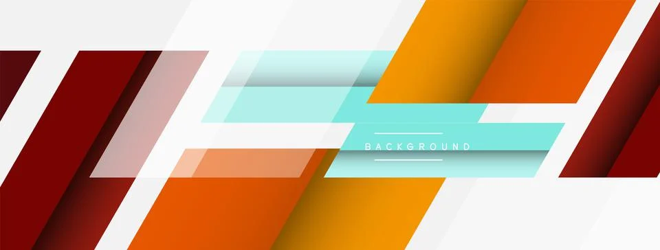 Vector background. Abstract overlapping color lines design with shadow effects Stock Illustration