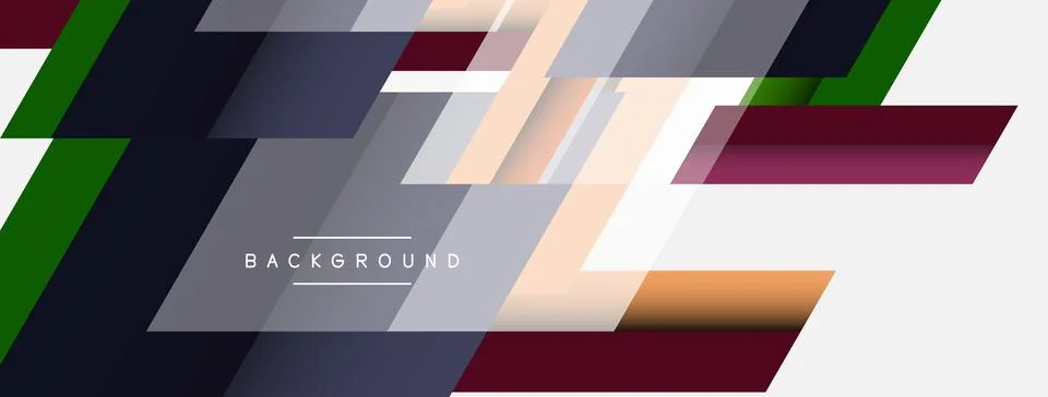 Vector background. Abstract overlapping color lines design with shadow effects Illustrazione stock