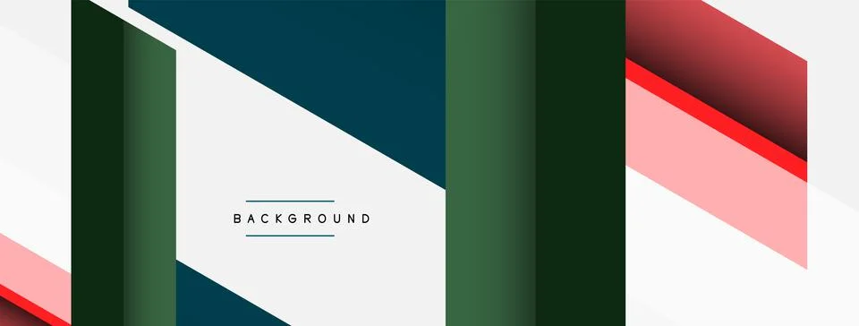 Vector background. Abstract overlapping color lines design with shadow effects Illustrazione stock