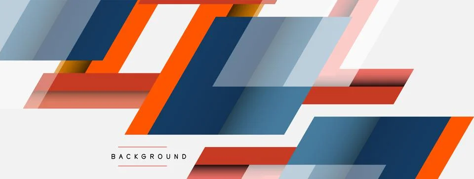 Vector background. Abstract overlapping color lines design with shadow effects Illustrazione stock