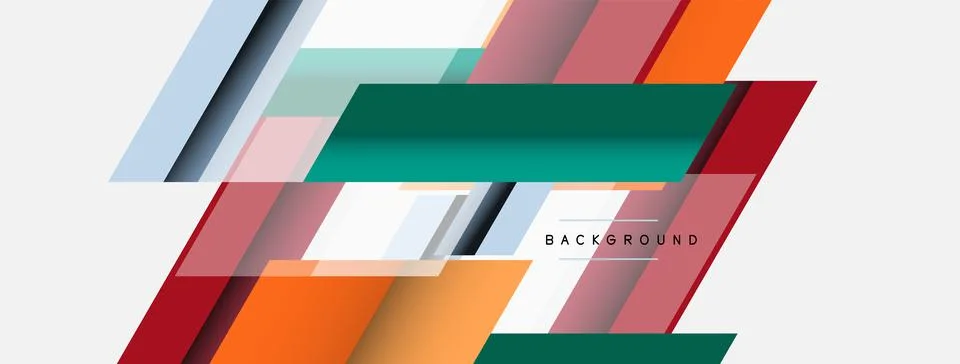 Vector background. Abstract overlapping color lines design with shadow effects Illustrazione stock