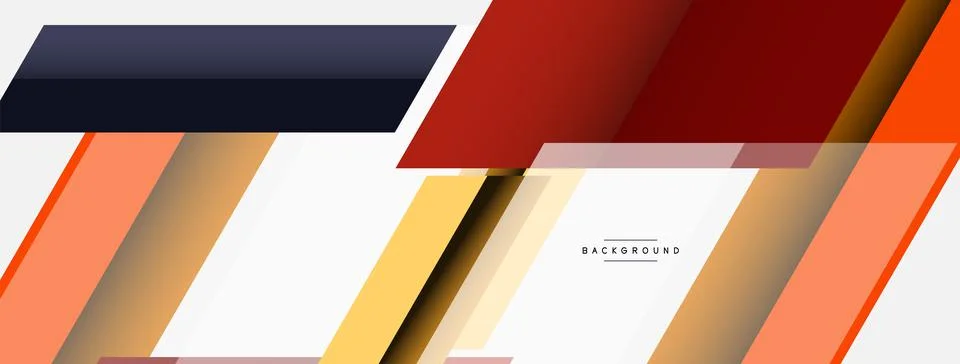 Vector background. Abstract overlapping color lines design with shadow effects Illustrazione stock