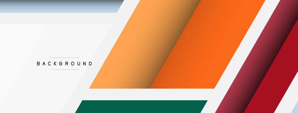 Vector background. Abstract overlapping color lines design with shadow effects Illustrazione stock