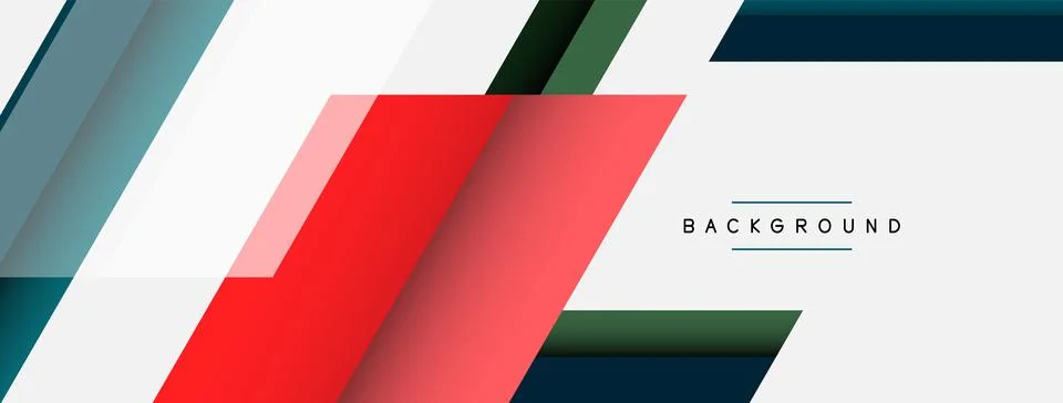 Vector background. Abstract overlapping color lines design with shadow effects Illustrazione stock