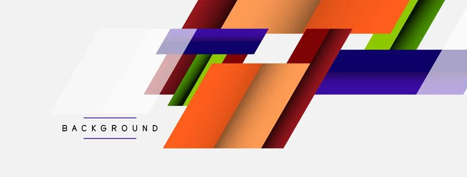 Vector background. Abstract overlapping color lines design with shadow effects Stock Illustration