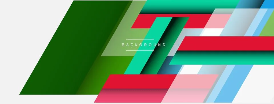 Vector background. Abstract overlapping color lines design with shadow effects Illustrazione stock
