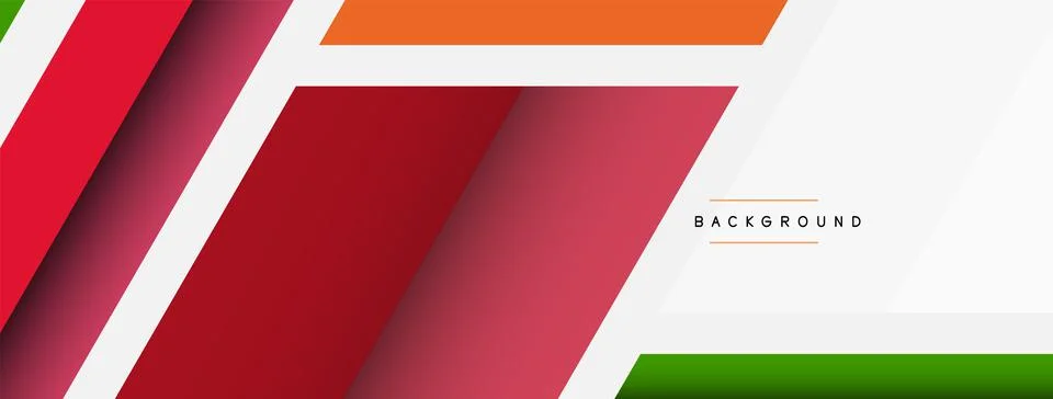 Vector background. Abstract overlapping color lines design with shadow effects Illustrazione stock