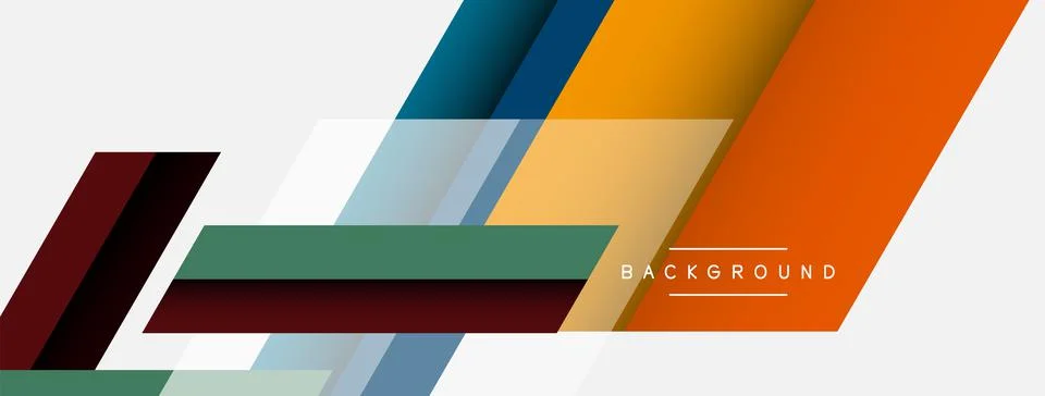 Vector background. Abstract overlapping color lines design with shadow effects Stock Illustration