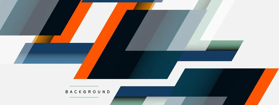 Vector background. Abstract overlapping color lines design with shadow effects Illustrazione stock