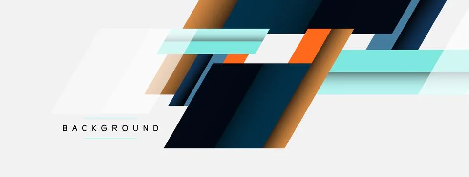 Vector background. Abstract overlapping color lines design with shadow effects 스톡 일러스트