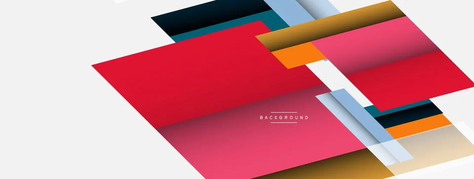 Vector background. Abstract overlapping color lines design with shadow effects 库存插图