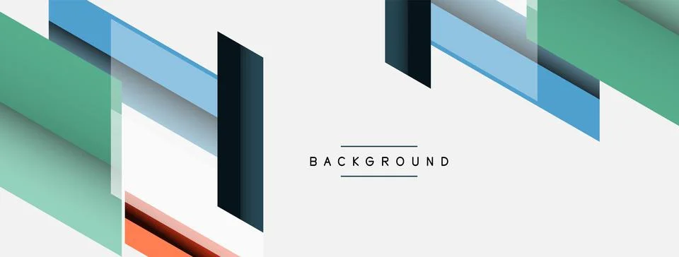 Vector background. Abstract overlapping color lines design with shadow effects Stock Illustration