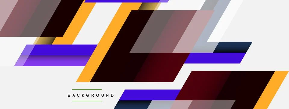 Vector background. Abstract overlapping color lines design with shadow effects Stock Illustration