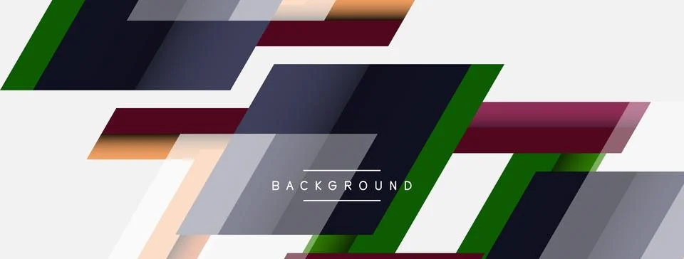 Vector background. Abstract overlapping color lines design with shadow effects Stock Illustration
