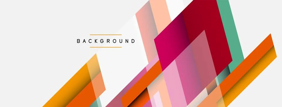 Vector background. Abstract overlapping color lines design with shadow effects Illustrazione stock
