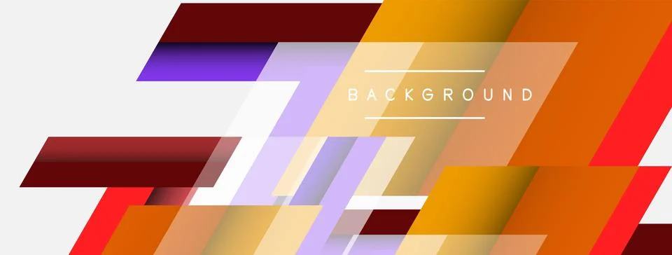 Vector background. Abstract overlapping color lines design with shadow effects Illustrazione stock