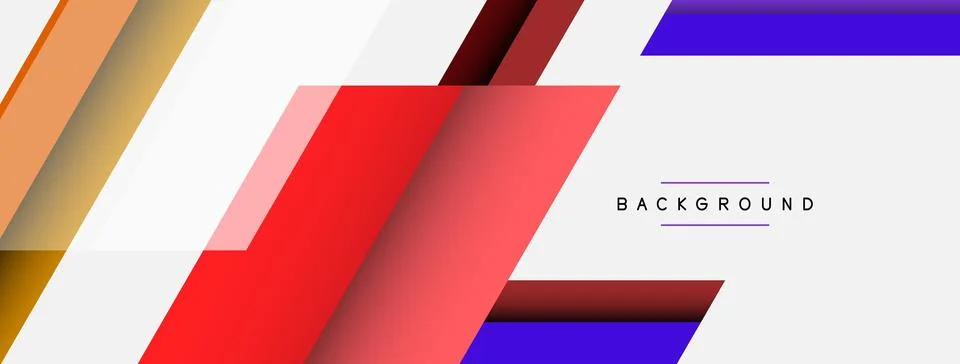 Vector background. Abstract overlapping color lines design with shadow effects Illustrazione stock