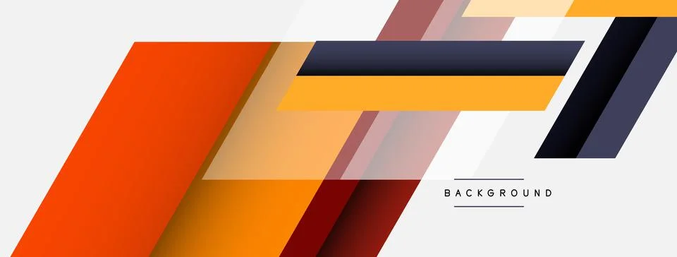 Vector background. Abstract overlapping color lines design with shadow effects Stock Illustration