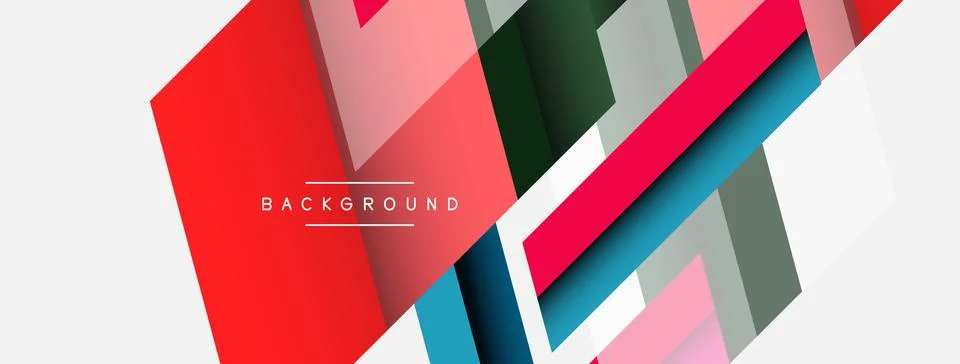 Vector background. Abstract overlapping color lines design with shadow effects Illustrazione stock