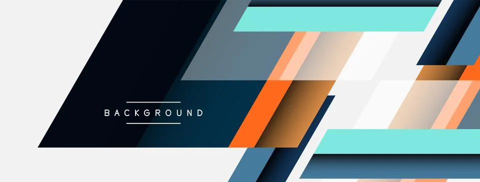 Vector background. Abstract overlapping color lines design with shadow effects Illustrazione stock