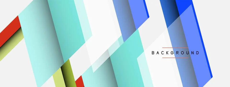 Vector background. Abstract overlapping color lines design with shadow effects Illustrazione stock