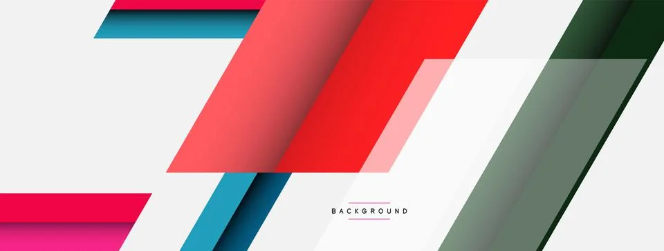 Vector background. Abstract overlapping color lines design with shadow effects Illustrazione stock