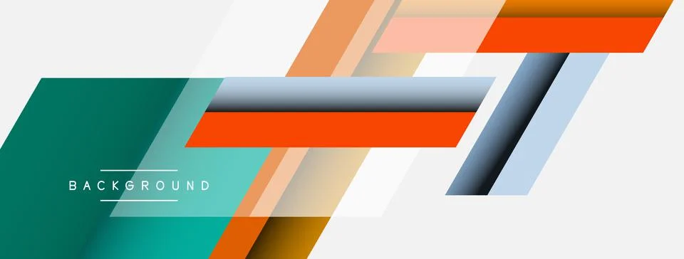 Vector background. Abstract overlapping color lines design with shadow effects Stockillustratie