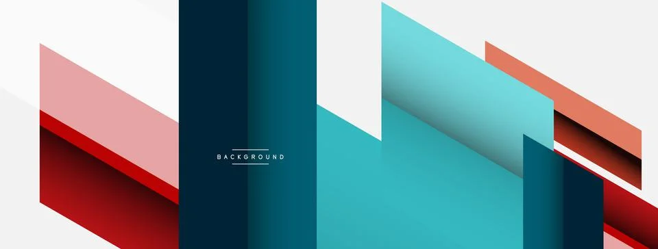 Vector background. Abstract overlapping color lines design with shadow effects 스톡 일러스트
