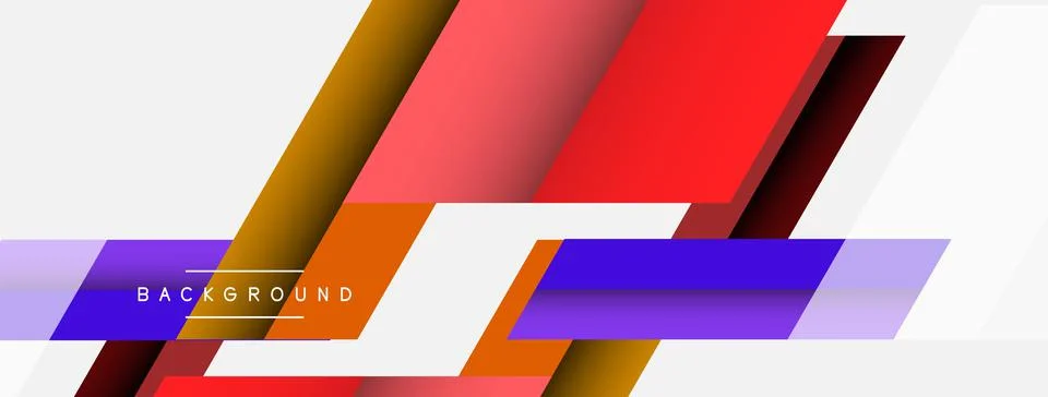 Vector background. Abstract overlapping color lines design with shadow effects Illustrazione stock