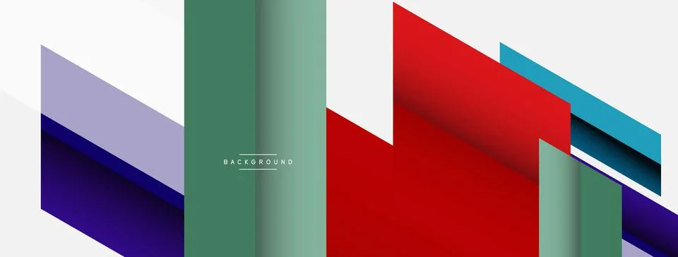 Vector background. Abstract overlapping color lines design with shadow effects イラスト素材