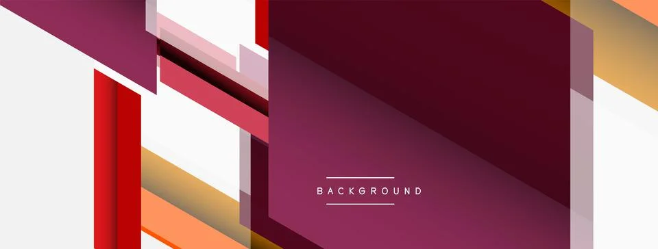Vector background. Abstract overlapping color lines design with shadow effects Illustrazione stock