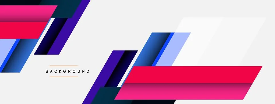 Vector background. Abstract overlapping color lines design with shadow effects Stock Illustration