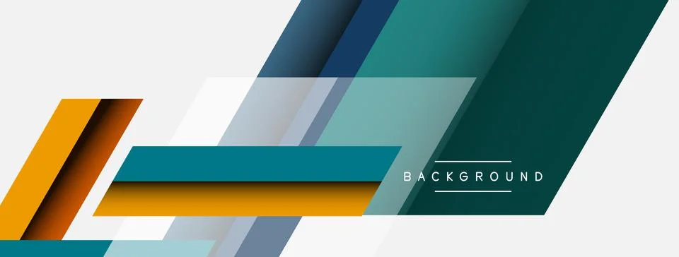 Vector background. Abstract overlapping color lines design with shadow effects Illustrazione stock