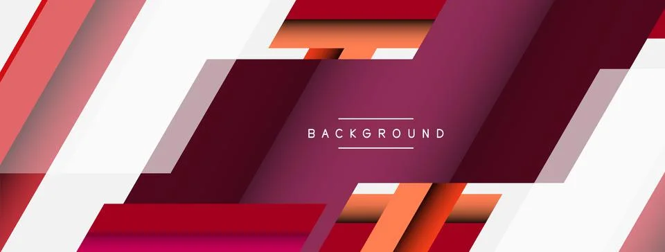 Vector background. Abstract overlapping color lines design with shadow effects Stock Illustration