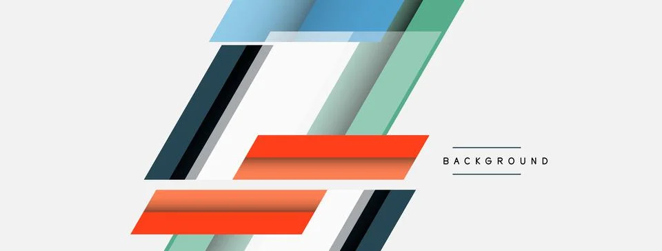 Vector background. Abstract overlapping color lines design with shadow effects Stock Illustration