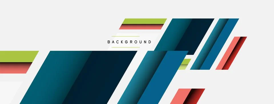 Vector background. Abstract overlapping color lines design with shadow effects 스톡 일러스트