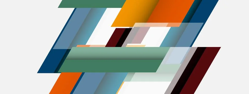 Vector background. Abstract overlapping color lines design with shadow effects Illustrazione stock