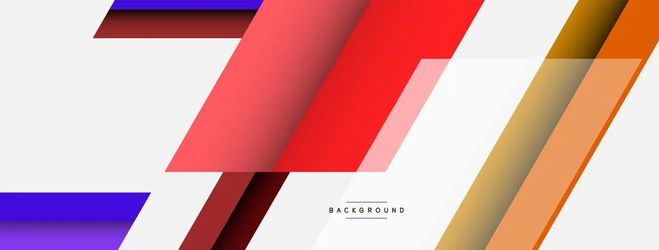 Vector background. Abstract overlapping color lines design with shadow effects Illustrazione stock