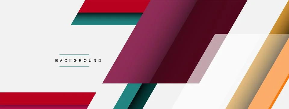 Vector background. Abstract overlapping color lines design with shadow effects Illustrazione stock
