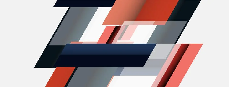 Vector background. Abstract overlapping color lines design with shadow effects Illustrazione stock