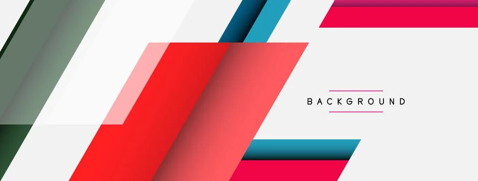 Vector background. Abstract overlapping color lines design with shadow effects Illustrazione stock
