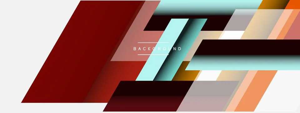 Vector background. Abstract overlapping color lines design with shadow effects Stockillustratie