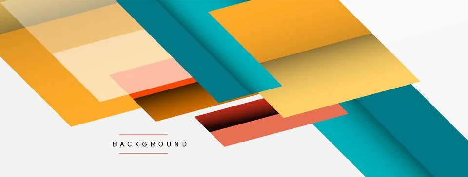 Vector background. Abstract overlapping color lines design with shadow effects Illustrazione stock