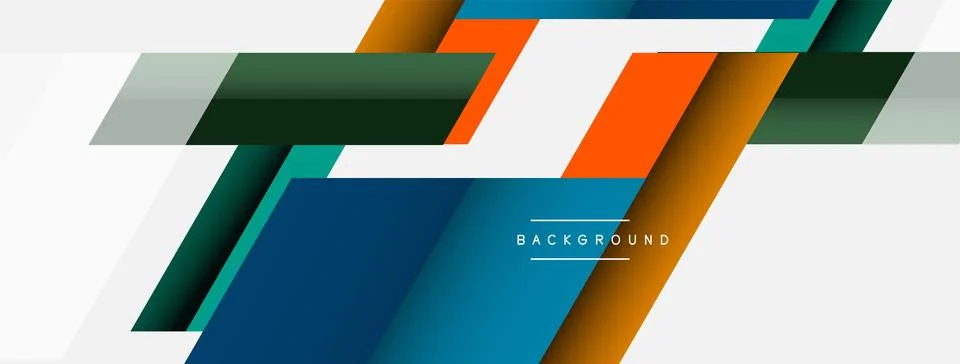 Vector background. Abstract overlapping color lines design with shadow effects Stock Illustration