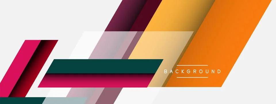 Vector background. Abstract overlapping color lines design with shadow effects Stock Illustration