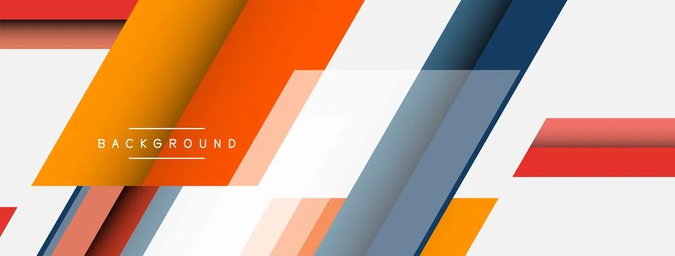 Vector background. Abstract overlapping color lines design with shadow effects Stock Illustration