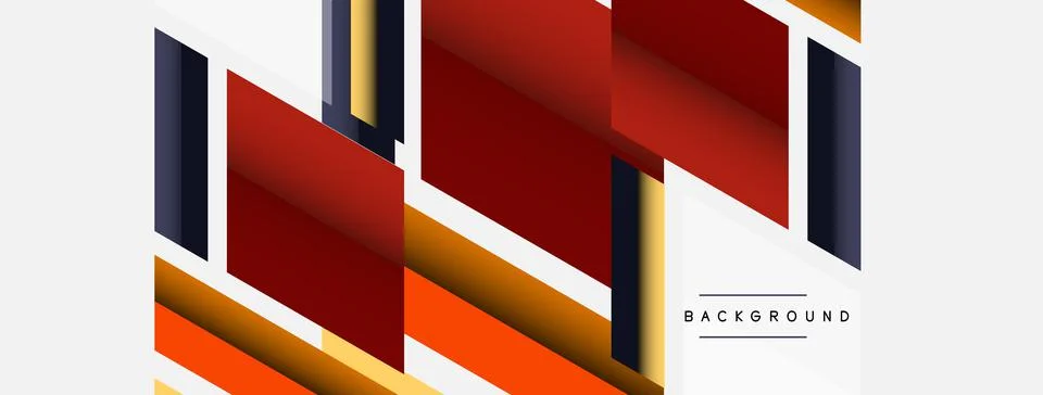 Vector background. Abstract overlapping color lines design with shadow effects 스톡 일러스트