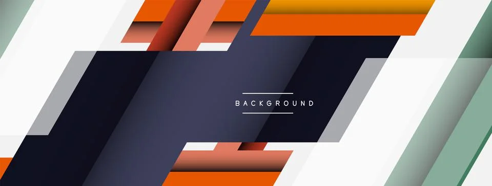 Vector background. Abstract overlapping color lines design with shadow effects Stockillustratie