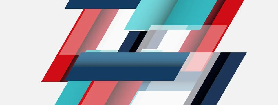 Vector background. Abstract overlapping color lines design with shadow effects Illustrazione stock