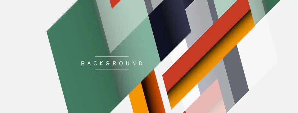 Vector background. Abstract overlapping color lines design with shadow effects Illustrazione stock